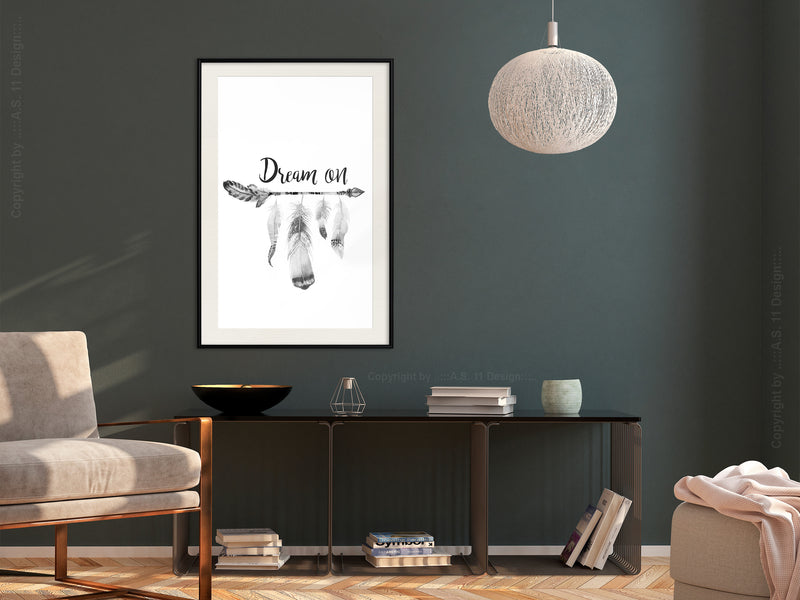 Poster - Dreamer  - zwart passepartout