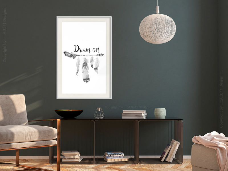 Poster - Dreamer  - wit passepartout