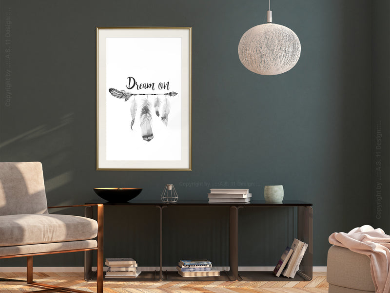 Poster - Dreamer  - goud passepartout