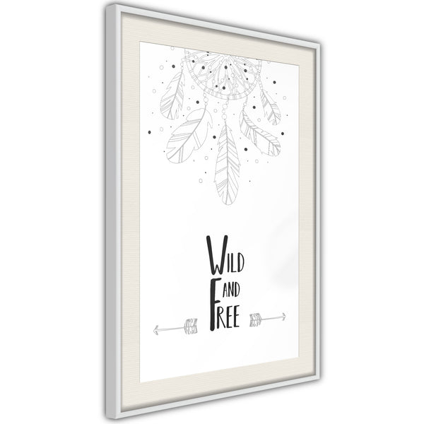 Poster - Free Spirit  - wit passepartout
