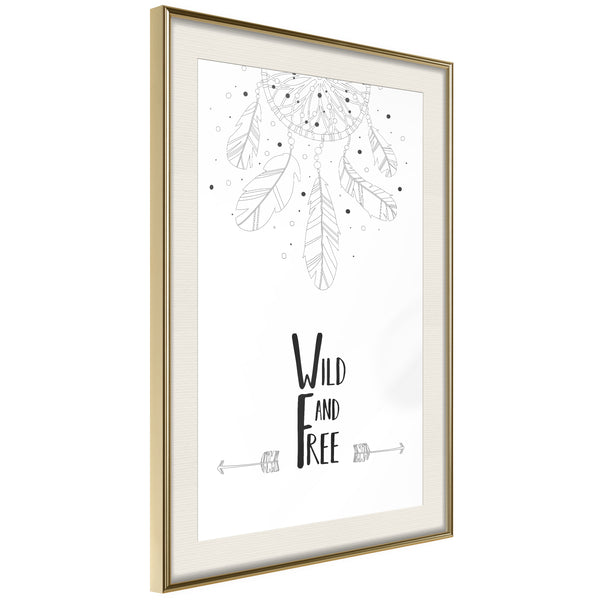 Poster - Free Spirit  - goud passepartout