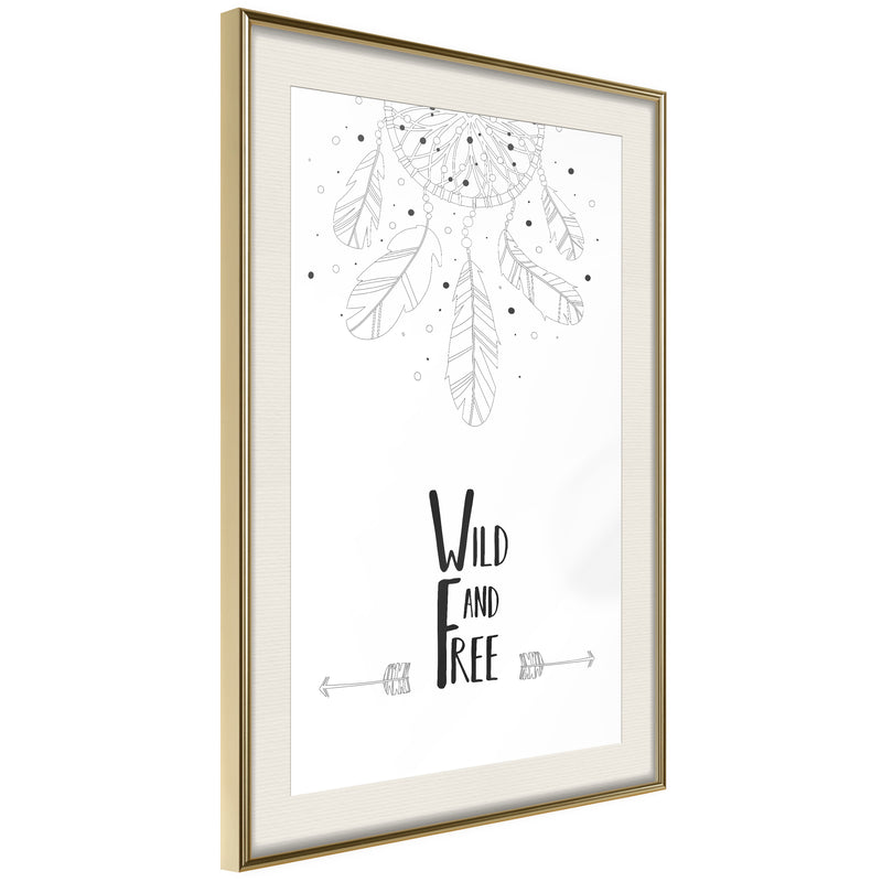 Poster - Free Spirit  - goud passepartout