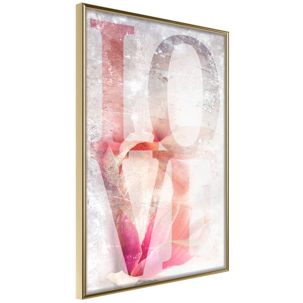 Poster - Love II  - goud