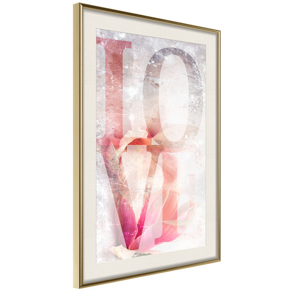 Poster - Love II  - goud passepartout