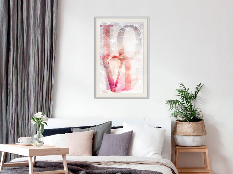 Poster - Love II  - wit passepartout