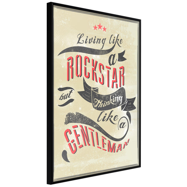 Poster - Living and Thinking  - zwart