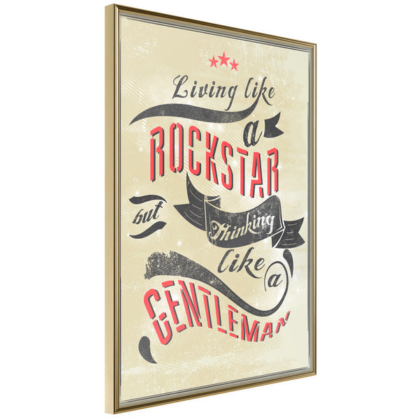 Poster - Living and Thinking  - goud