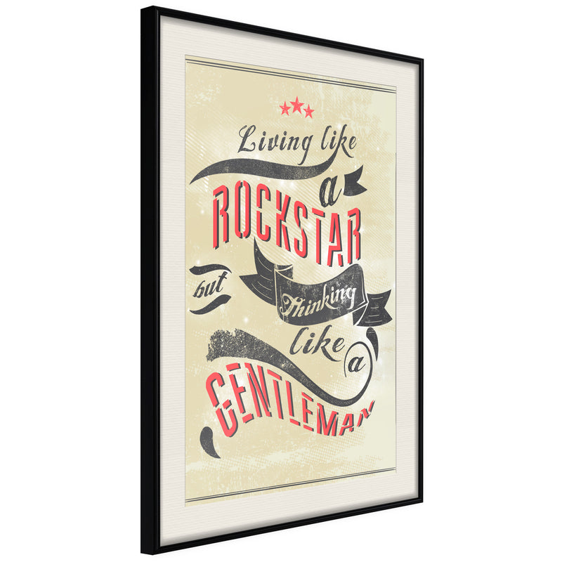 Poster - Living and Thinking  - zwart passepartout