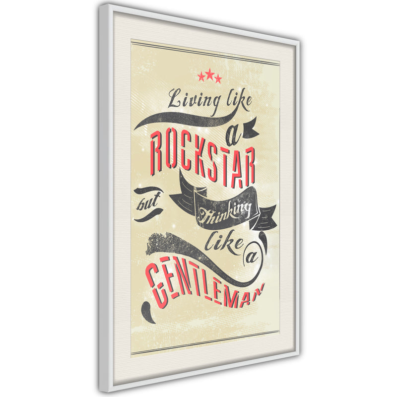 Poster - Living and Thinking  - wit passepartout