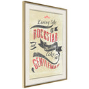 Poster - Living and Thinking  - goud passepartout