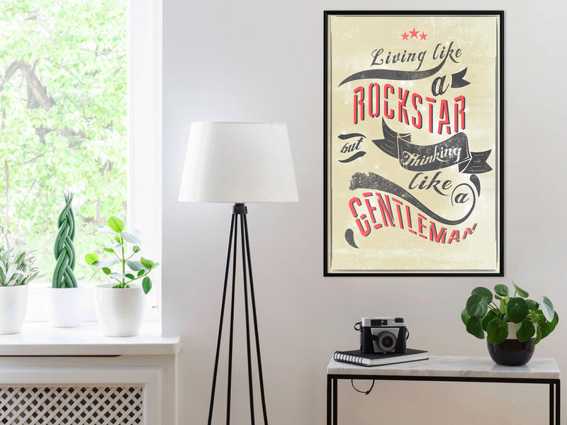 Poster - Living and Thinking  - zwart