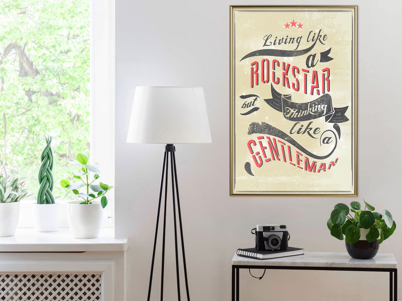 Poster - Living and Thinking  - goud