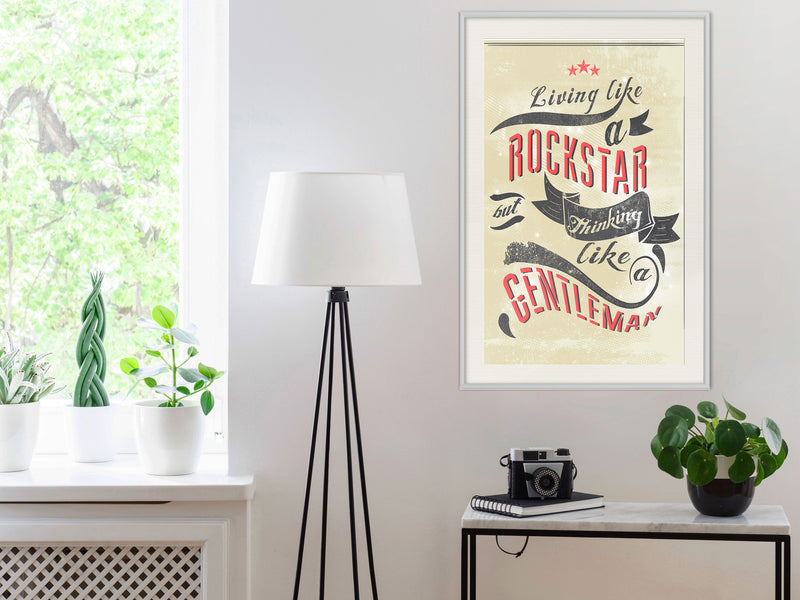 Poster - Living and Thinking  - wit passepartout