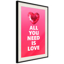 Poster - Ruby Heart  - zwart passepartout