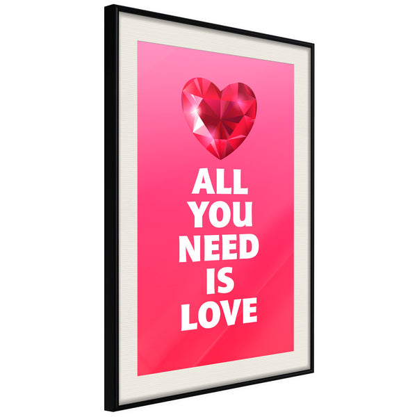 Poster - Ruby Heart  - zwart passepartout