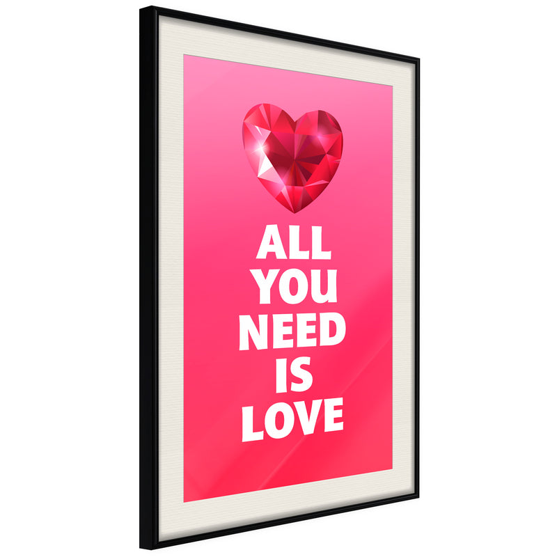 Poster - Ruby Heart  - zwart passepartout