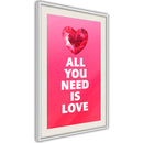 Poster - Ruby Heart  - wit passepartout