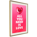 Poster - Ruby Heart  - goud passepartout