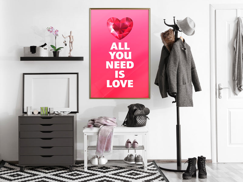 Poster - Ruby Heart  - goud
