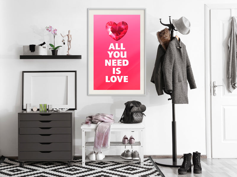 Poster - Ruby Heart  - wit passepartout