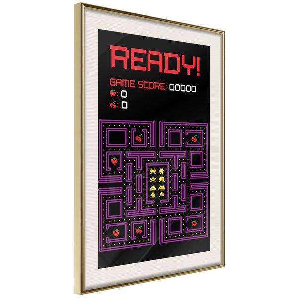 Poster - Maze  - goud passepartout
