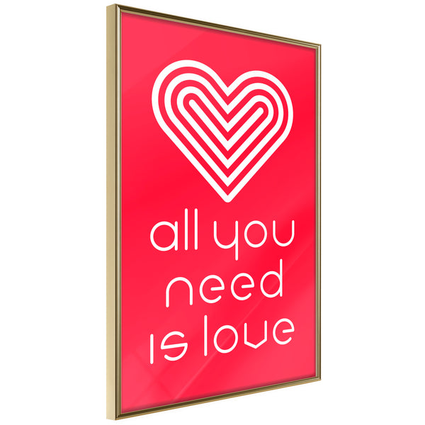 Poster - Love Everywhere  - goud