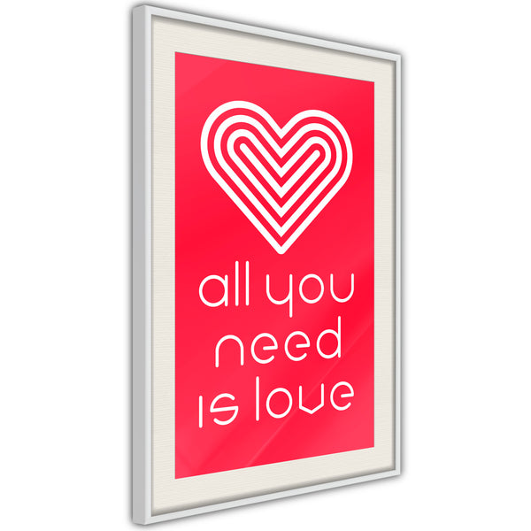 Poster - Love Everywhere  - wit passepartout