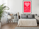 Poster - Love Everywhere  - zwart passepartout
