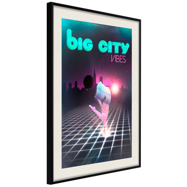 Poster - Night Fever  - zwart passepartout