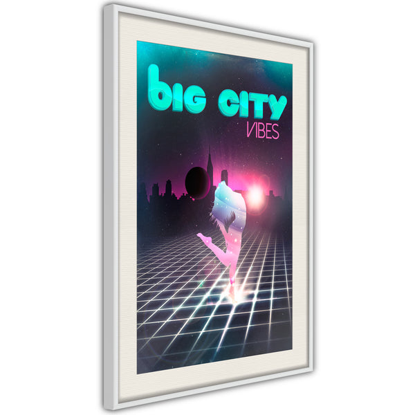 Poster - Night Fever  - wit passepartout
