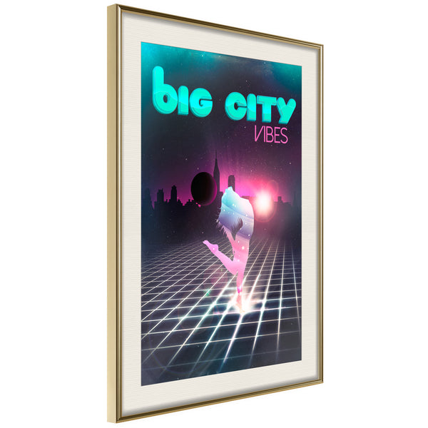 Poster - Night Fever  - goud passepartout
