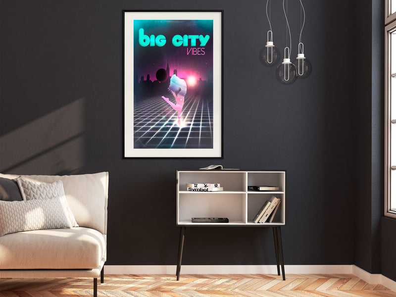 Poster - Night Fever  - zwart passepartout
