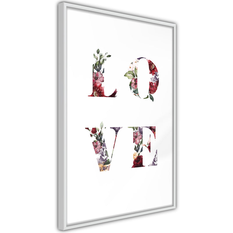 Poster - Floral Love  - wit