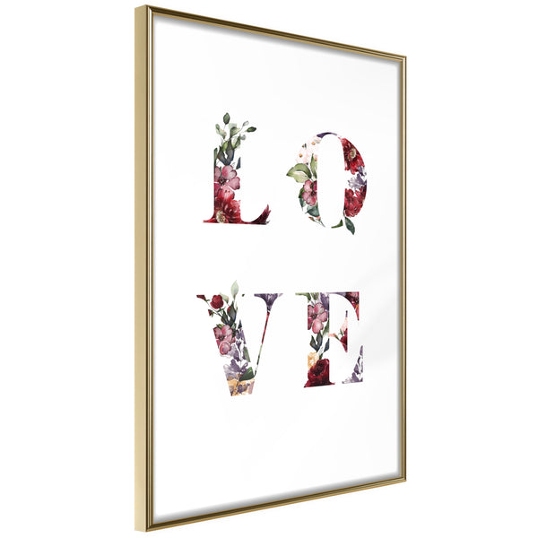 Poster - Floral Love  - goud