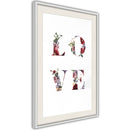 Poster - Floral Love  - wit passepartout