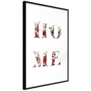 Poster - Floral Home  - zwart