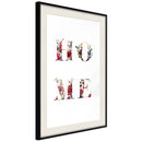 Poster - Floral Home  - zwart passepartout