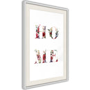 Poster - Floral Home  - wit passepartout