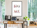 Poster - Floral Home  - zwart