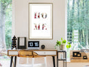 Poster - Floral Home  - goud passepartout