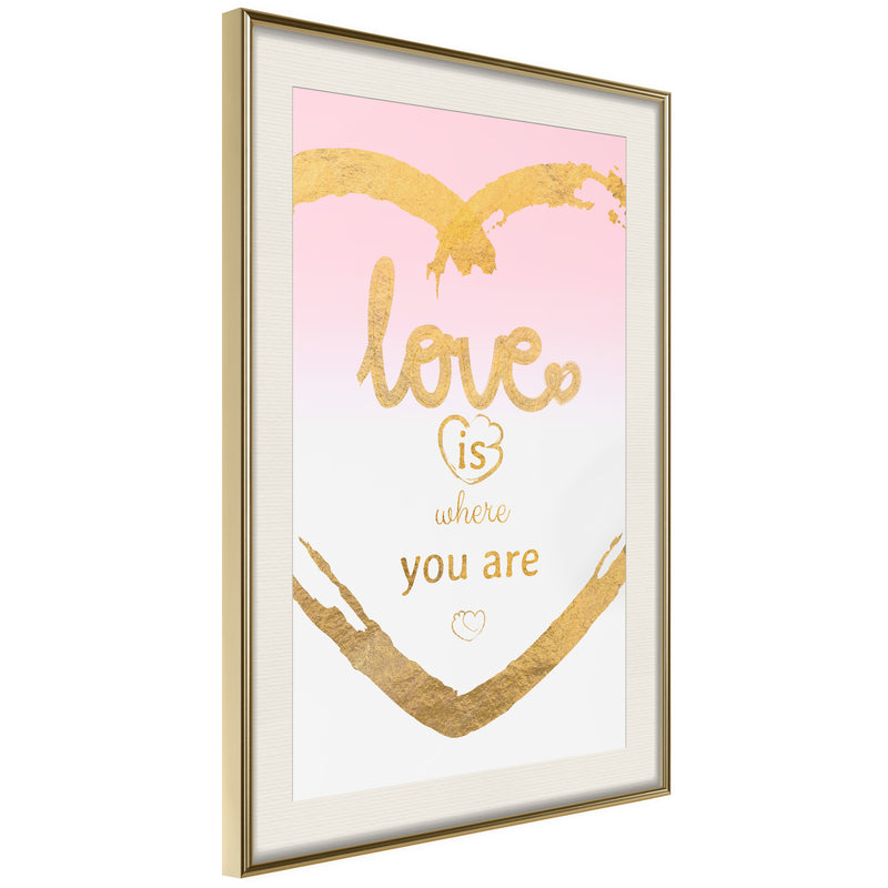 Poster - Ubiquitous Love II  - goud passepartout