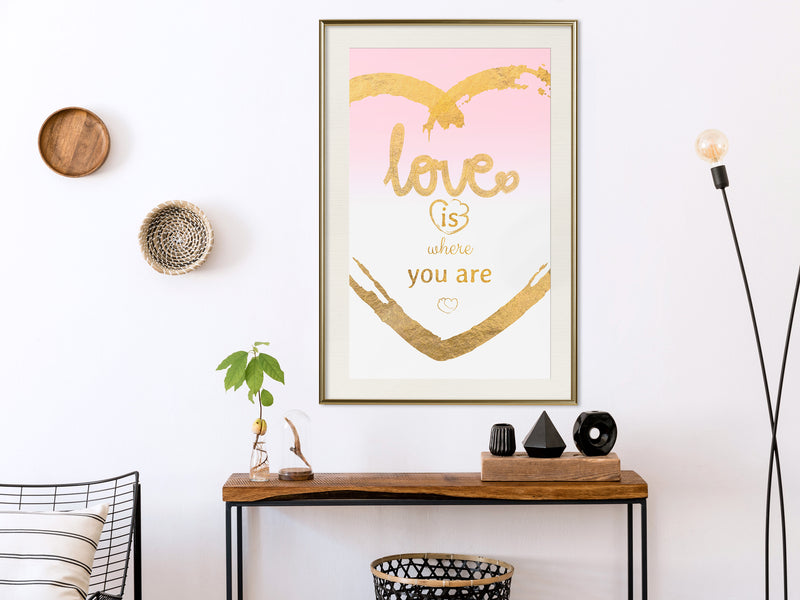 Poster - Ubiquitous Love II  - goud passepartout