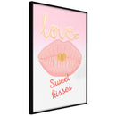 Poster - Pink Kisses  - zwart