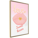 Poster - Pink Kisses  - goud
