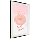 Poster - Pink Kisses  - zwart passepartout