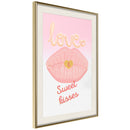Poster - Pink Kisses  - goud passepartout