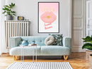 Poster - Pink Kisses  - zwart