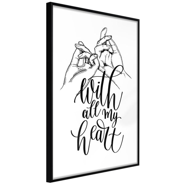 Poster - United With Love  - zwart