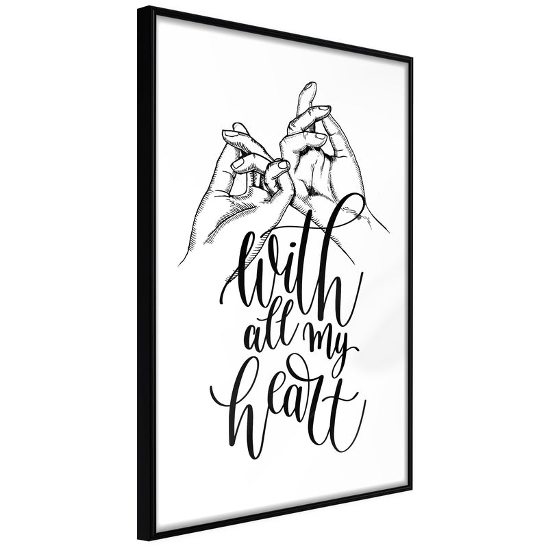 Poster - United With Love  - zwart