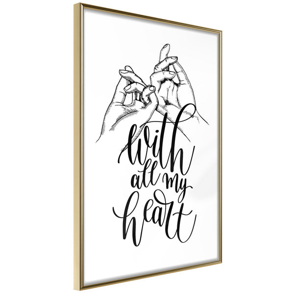 Poster - United With Love  - goud